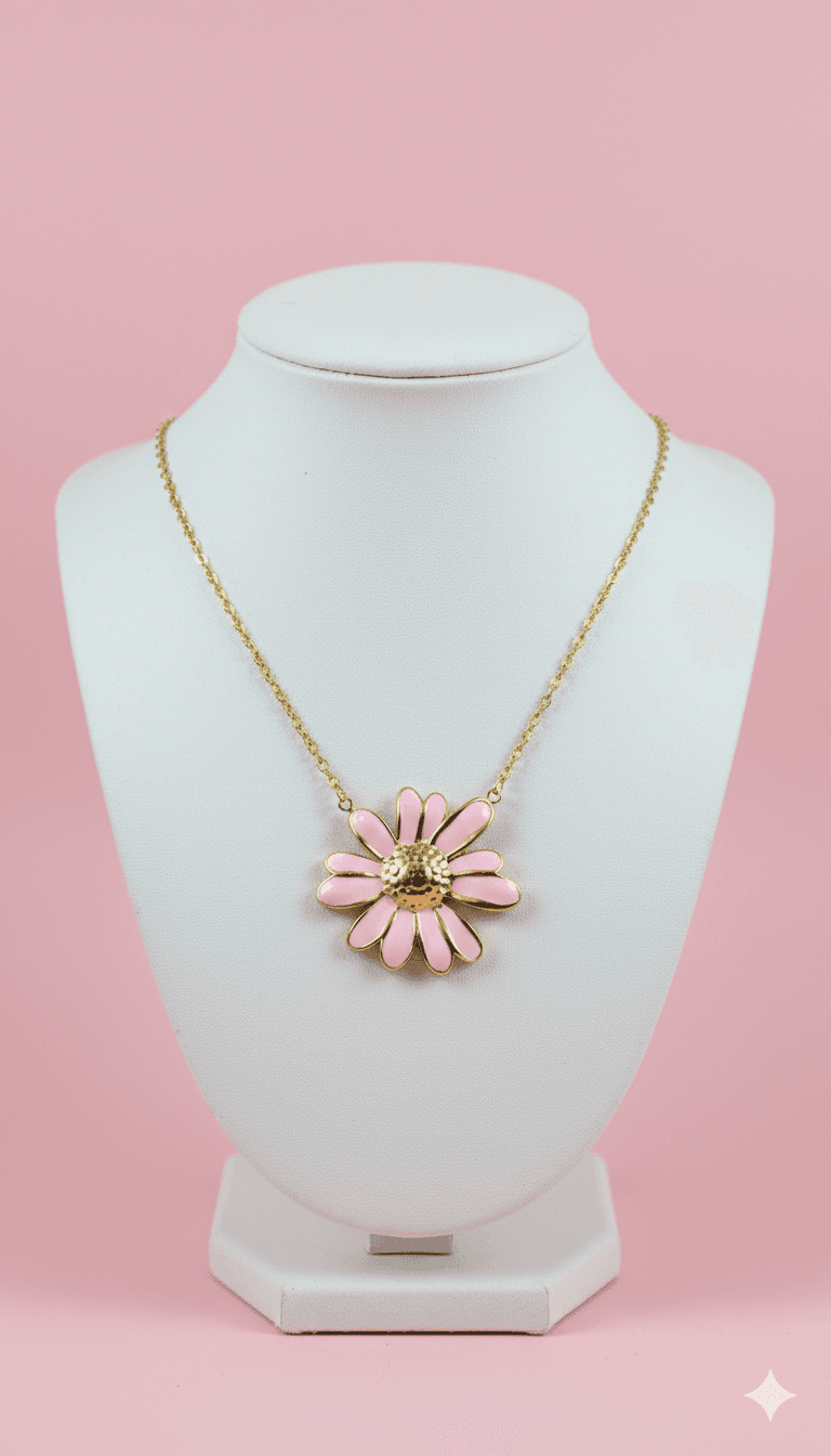 Pink Flower Necklace