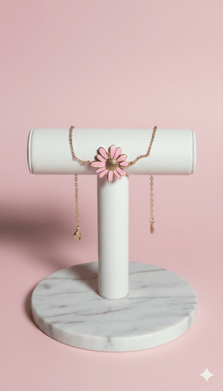 Pink Flower Bracelet